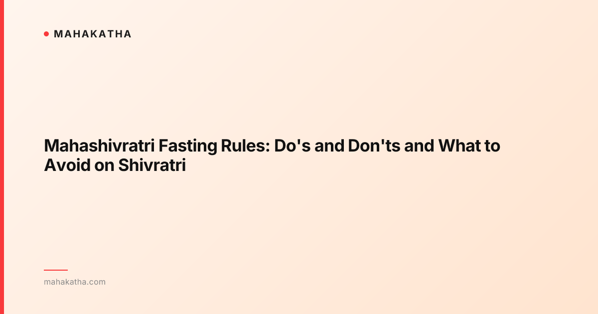 Mahashivratri Fasting Rules: Do's and Don'ts and What to Avoid on Shivratri